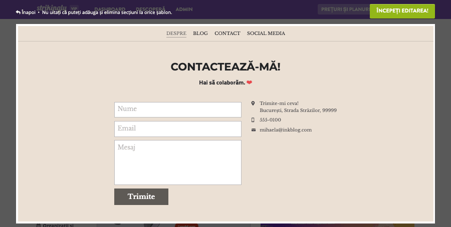Cum poate Strikingly să ajute afacerile cu feedback-ul clienților - Formulare de contact Cum poate Strikingly să ajute afacerile cu feedback-ul clienților - Formulare de contact