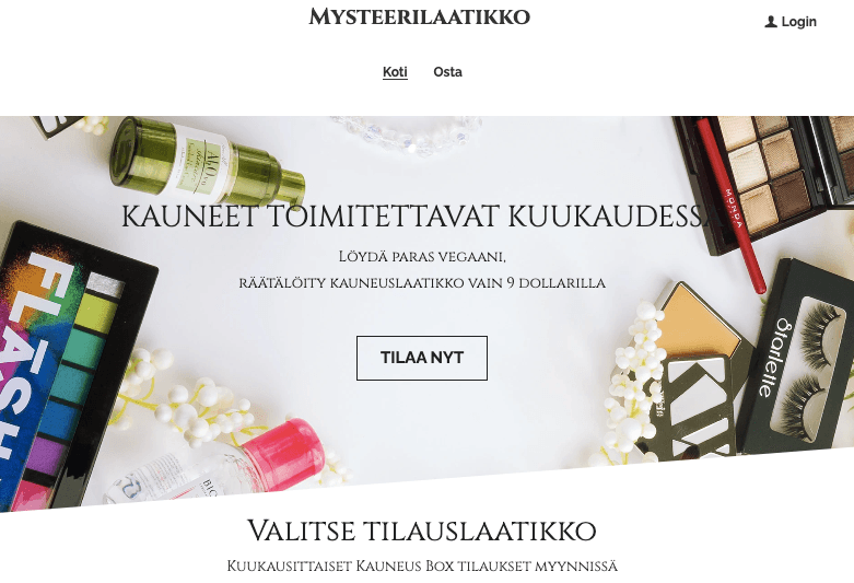 Mystery Box verkkokauppamalli Strikinglyllä Mystery Box verkkokauppamalli Strikinglyllä