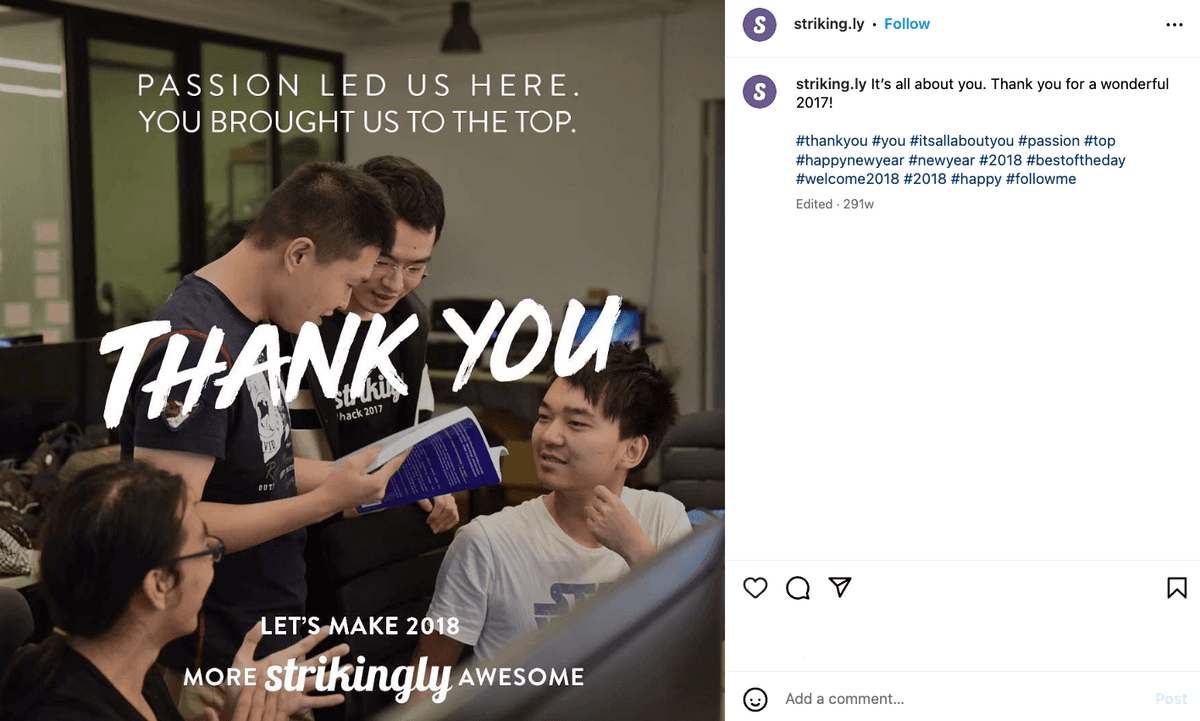 Strikingly Twitter -postaus Strikingly Twitter -postaus