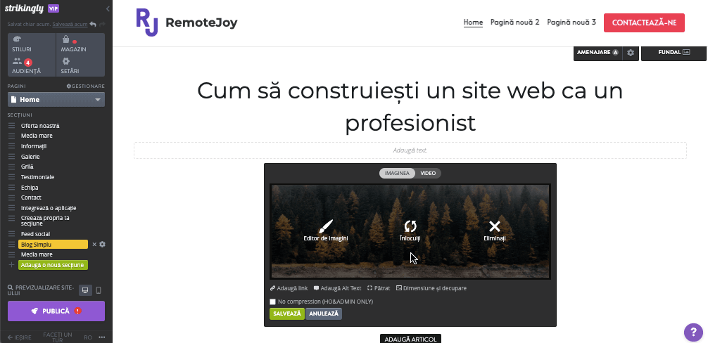 Cum poate Strikingly să ajute la optimizarea imaginilor - Editarea imaginilor Cum poate Strikingly să ajute la optimizarea imaginilor - Editarea imaginilor