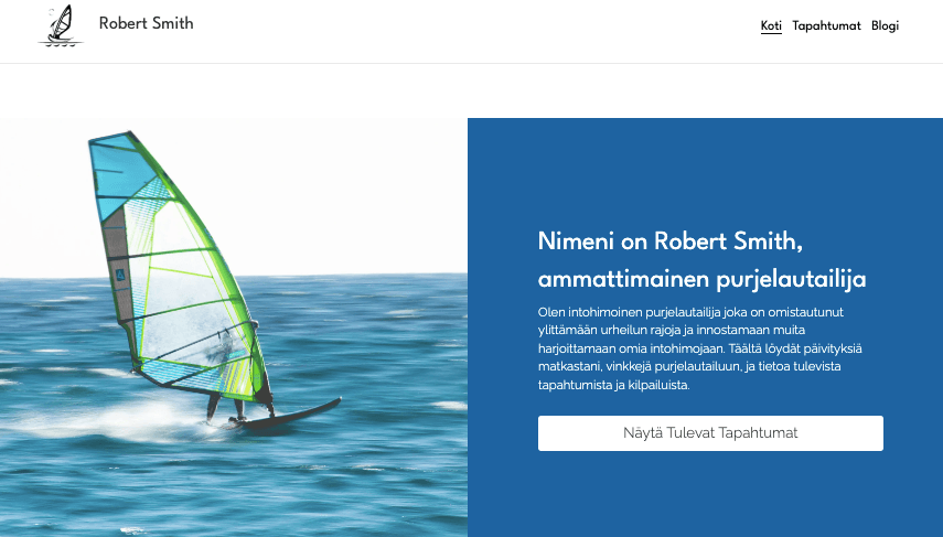 Windsurfer-malli Strikinglyltä Windsurfer-malli Strikinglyltä