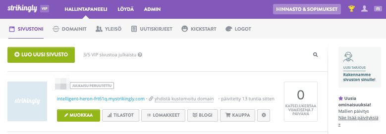 Strikinglyn käyttö tuoteasetusten hallintaan - Käytä Strikingly-hallintapaneeliasi Strikinglyn käyttö tuoteasetusten hallintaan - Käytä Strikingly-hallintapaneeliasi