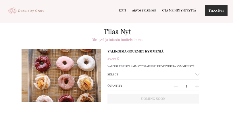 Donuts by Grace - Verkkokauppapohja Strikinglystä Donuts by Grace - Verkkokauppapohja Strikinglystä