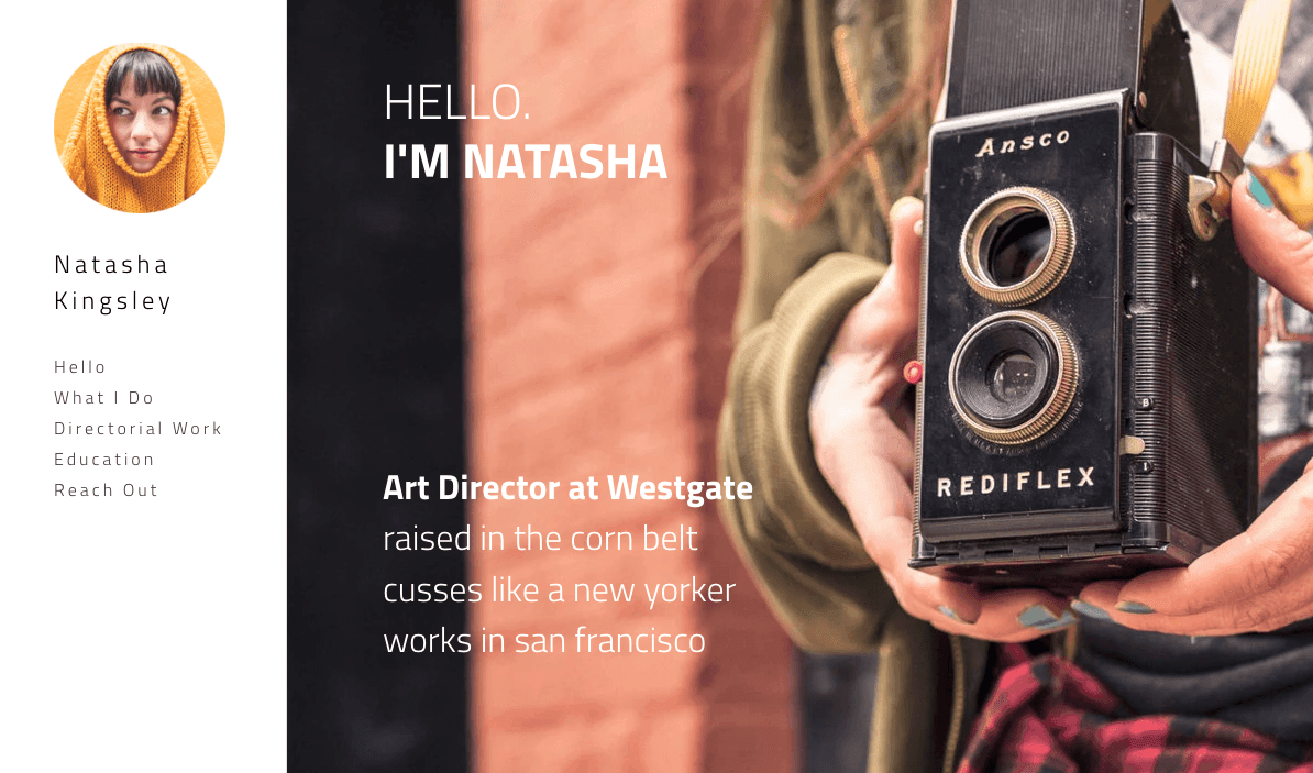 Szablon Natasha Kingsley od Strikingly Szablon Natasha Kingsley od Strikingly