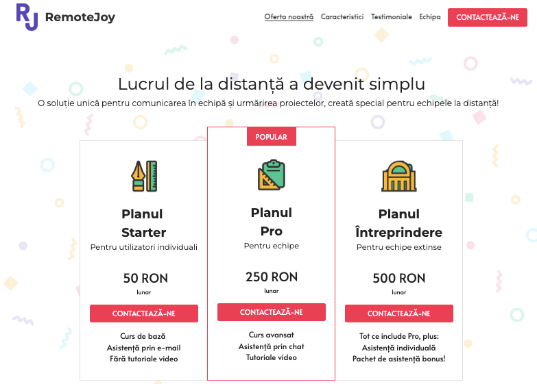 Șablonul Remote Joy de la Strikingly Șablonul Remote Joy de la Strikingly