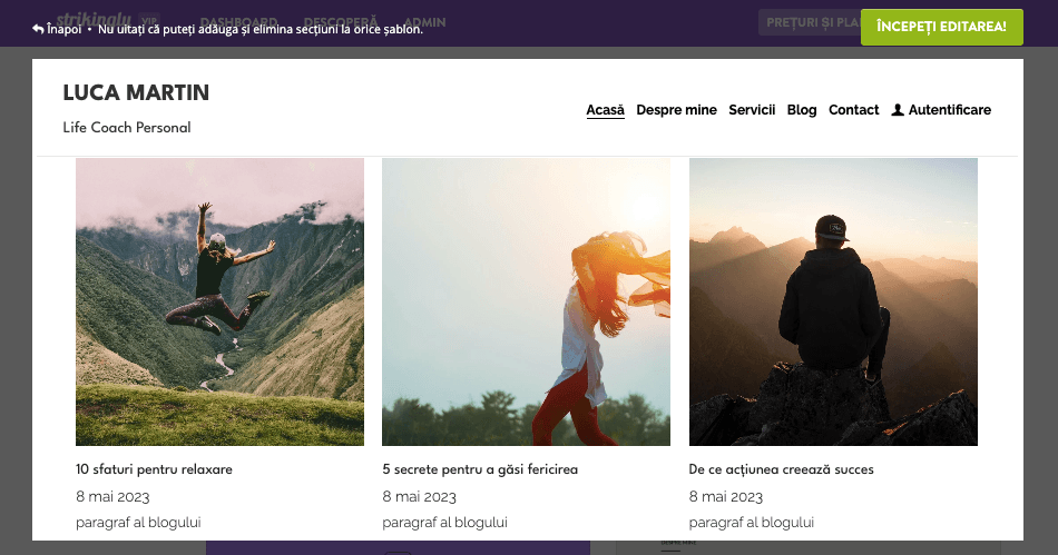 Rolul Strikingly în proprietatea de succes a afacerii - integrarea blogului Rolul Strikingly în proprietatea de succes a afacerii - integrarea blogului