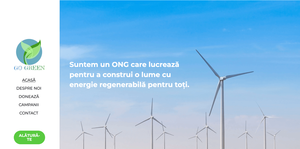 Șablon de site web GoGreen de o pagină de la Strikingly Șablon de site web GoGreen de o pagină de la Strikingly