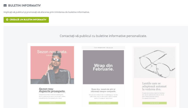 Funcția de buletin informativ Strikingly Funcția de buletin informativ Strikingly