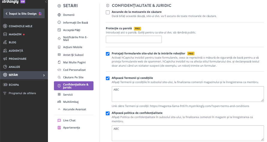 Cum activăm conformitatea cu GDPR pentru ecommerce pe Strikingly - Actualizare a termenilor de serviciu Cum activăm conformitatea cu GDPR pentru ecommerce pe Strikingly - Actualizare a termenilor de serviciu
