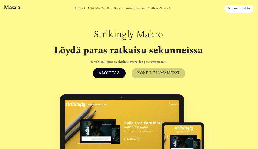 Makro-malli Strikinglylta Makro-malli Strikinglylta