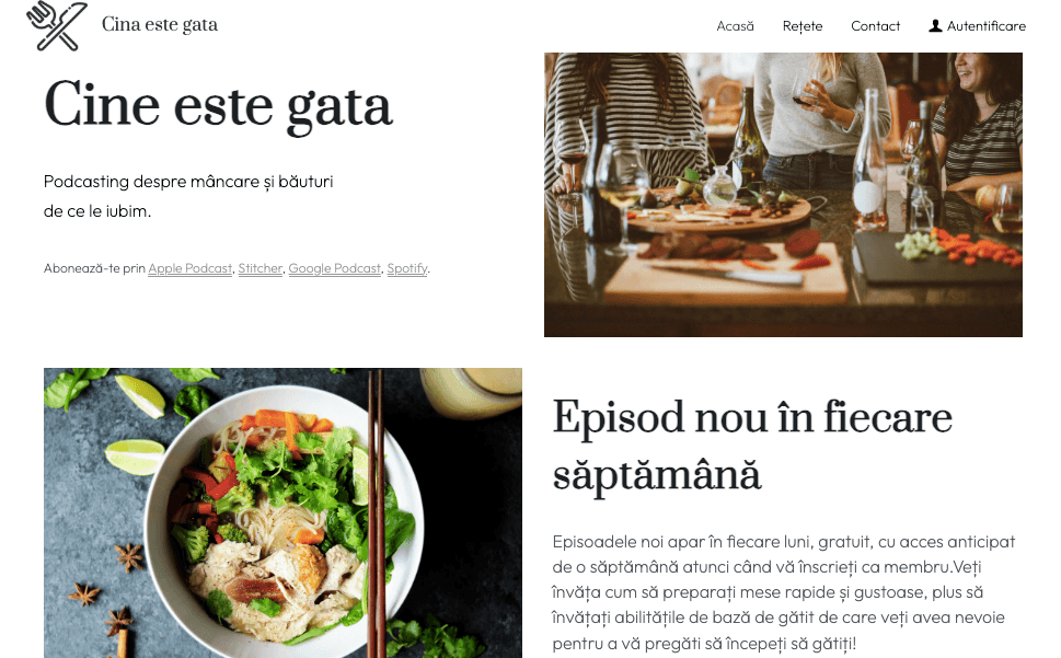 Șablon de marketing pentru blogul "Cina este gata" Șablon de marketing pentru blogul "Cina este gata"