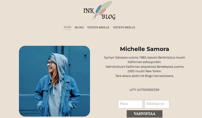 Ink Blog -mallipohja Strikinglyltä Ink Blog -mallipohja Strikinglyltä