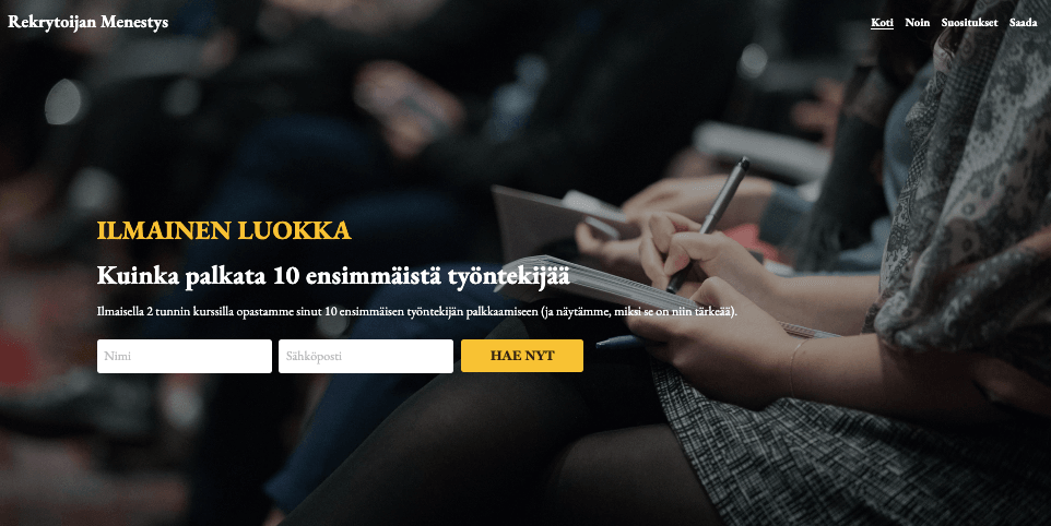 Rekrytoinnin menestyksen mallipohja Strikinglyltä Rekrytoinnin menestyksen mallipohja Strikinglyltä