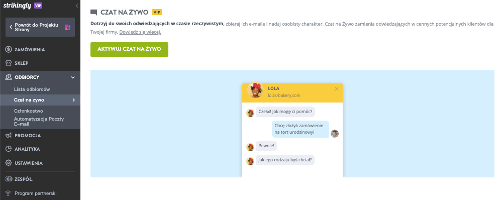 Aktywuj czat na żywo Aktywuj czat na żywo