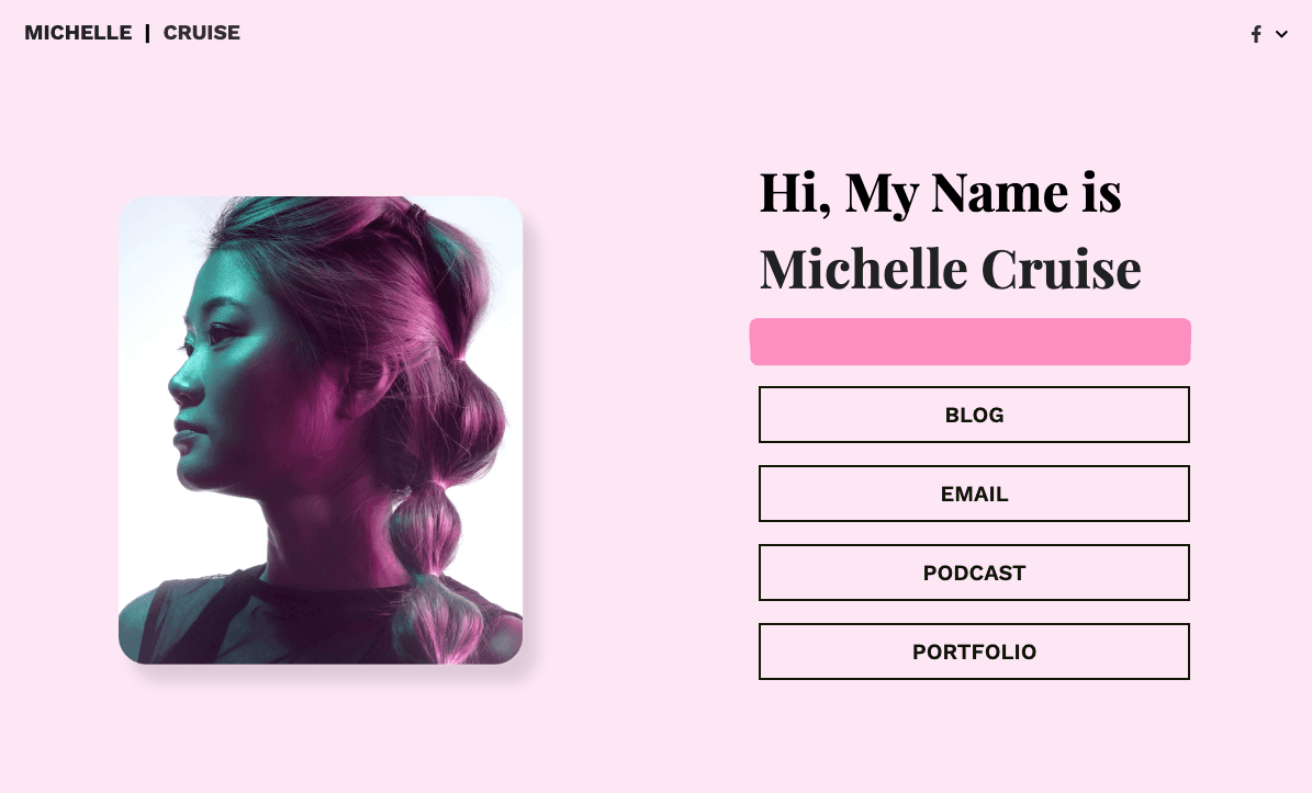 Szablon Michelle Cruise od Strikingly Szablon Michelle Cruise od Strikingly