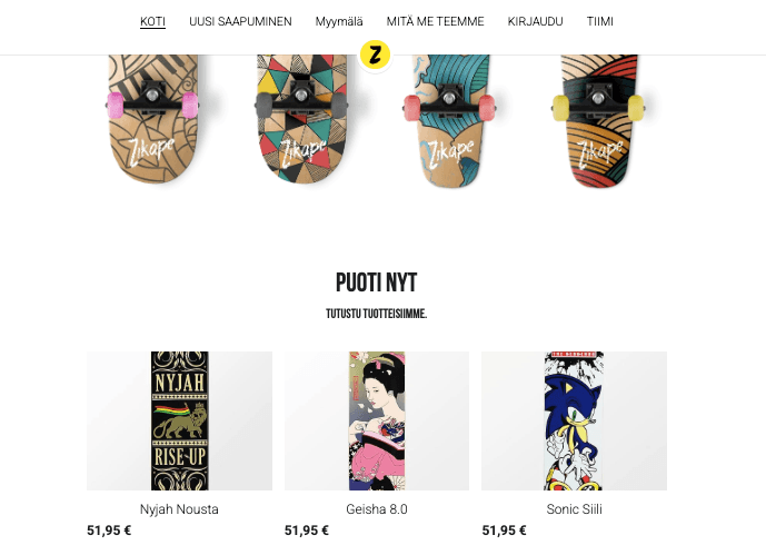 Zikape Online Store -malli Strikinglystä Zikape Online Store -malli Strikinglystä