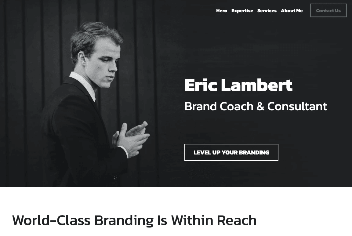 Szablon Eric Lambert z Strikingly Szablon Eric Lambert z Strikingly