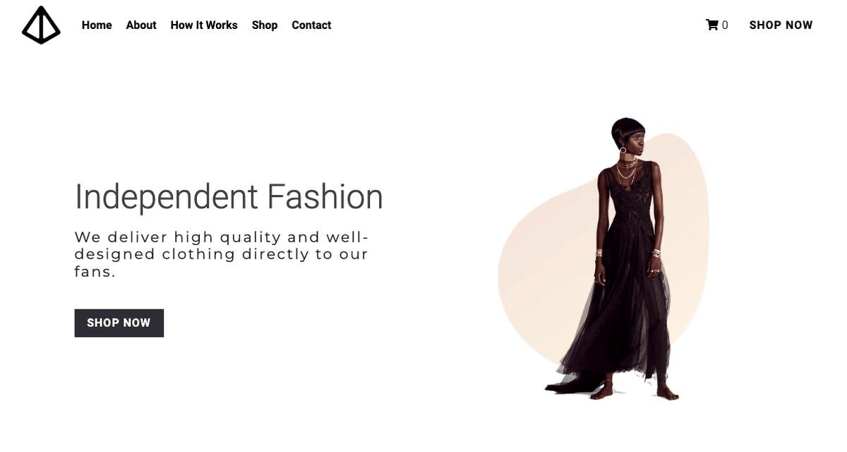 Szablon Glow Clothing Store od Strikingly Szablon Glow Clothing Store od Strikingly