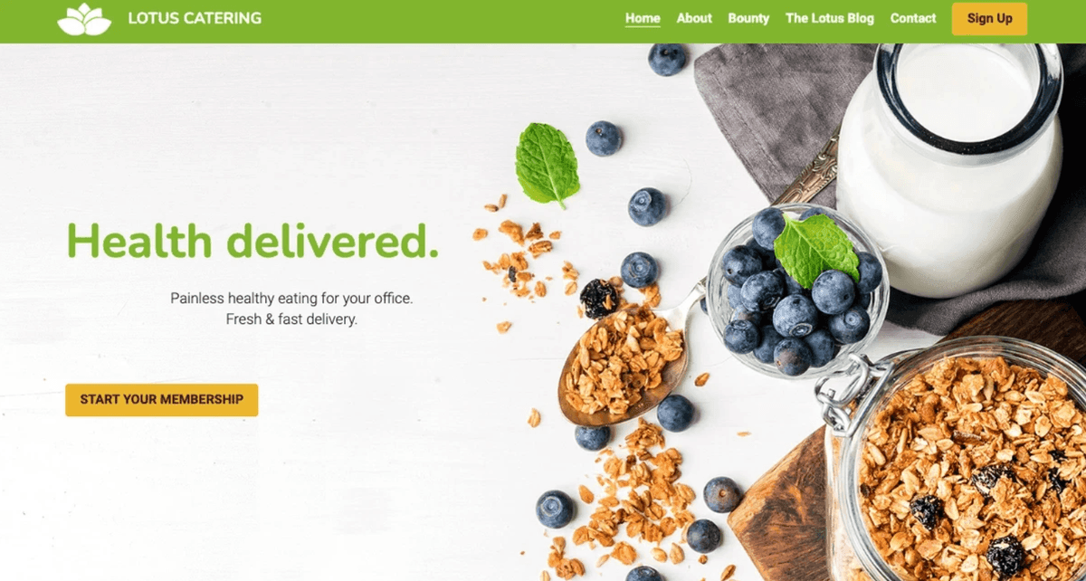 Szablon Lotus Catering od Strikingly Szablon Lotus Catering od Strikingly