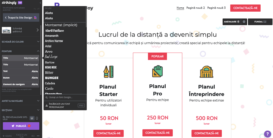 Strikingly pentru un design de blog eficient și antrenant - personalizează culorile și fonturile Strikingly pentru un design de blog eficient și antrenant - personalizează culorile și fonturile
