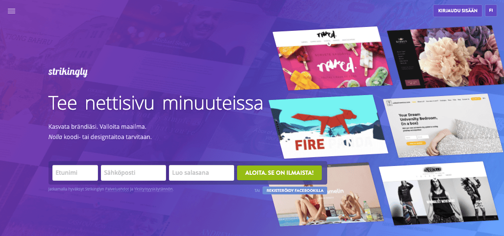 Rakenna pienyrityksesi verkkosivusto Strikinglyllä Rakenna pienyrityksesi verkkosivusto Strikinglyllä