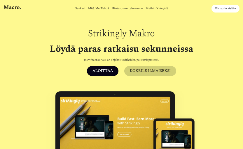 Makro Verkkosivuston Malli Strikinglyltä Makro Verkkosivuston Malli Strikinglyltä