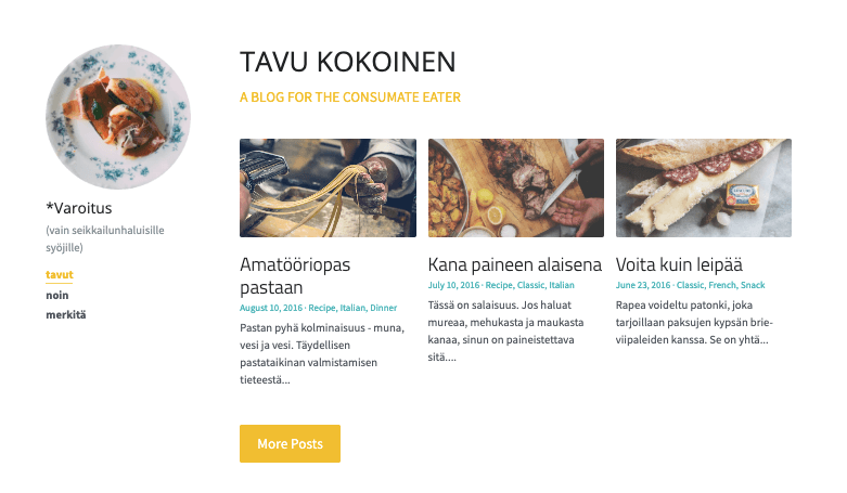 Pikkuruinen blogimalli Pikkuruinen blogimalli