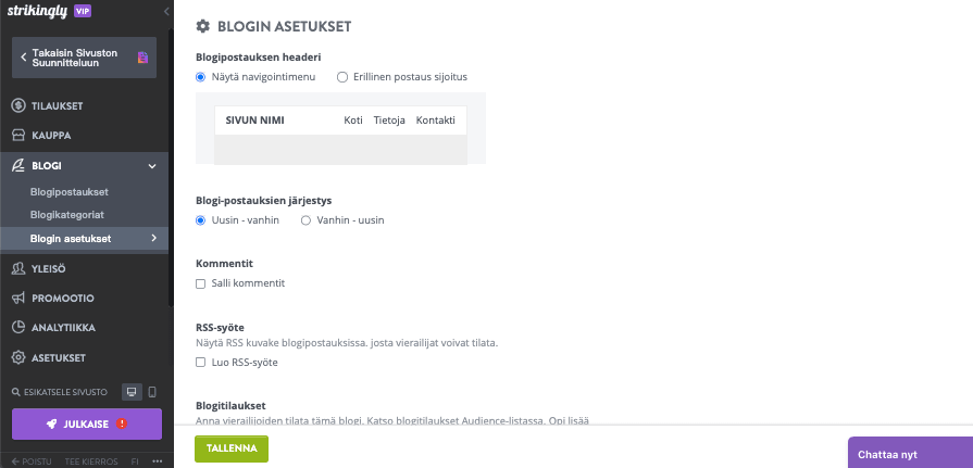 RSS-syötteiden tehon vapauttaminen Strikingly -sovelluksella - Siirry blogiosi ja avaa blogiasetukset RSS-syötteiden tehon vapauttaminen Strikingly -sovelluksella - Siirry blogiosi ja avaa blogiasetukset
