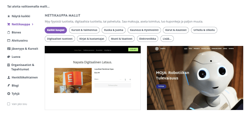 Responsiiviset verkkosivustot Strikinglyssä - mallipohjan valinta Responsiiviset verkkosivustot Strikinglyssä - mallipohjan valinta