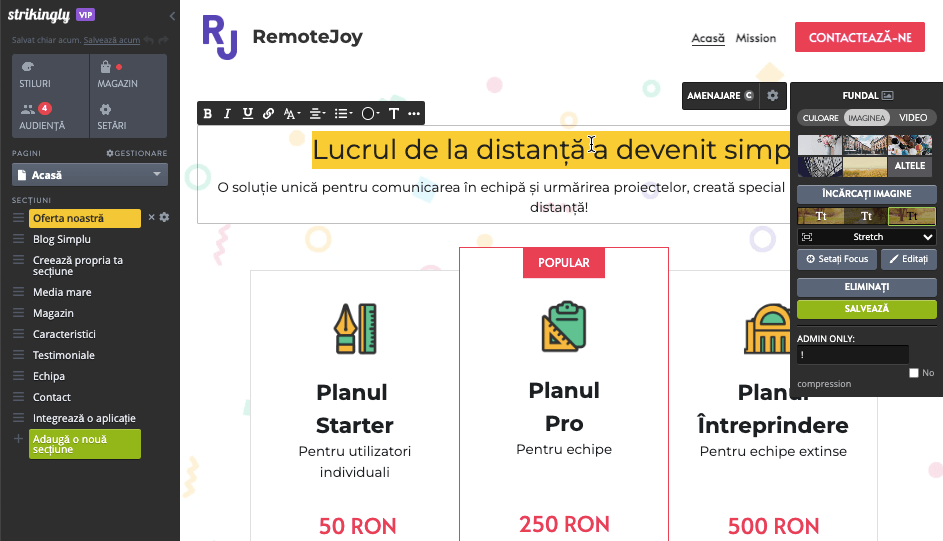 Cum poate ajuta Strikingly la afișarea mărfurilor - Personalizare Cum poate ajuta Strikingly la afișarea mărfurilor - Personalizare