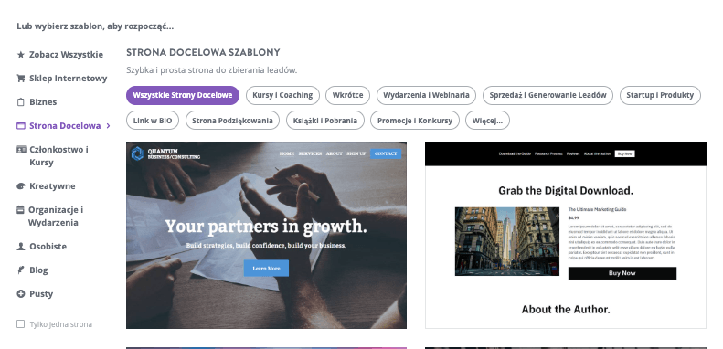 Jak stworzyć mobilną stronę internetową aplikacji z Strikingly - Wybierz szablon Jak stworzyć mobilną stronę internetową aplikacji z Strikingly - Wybierz szablon