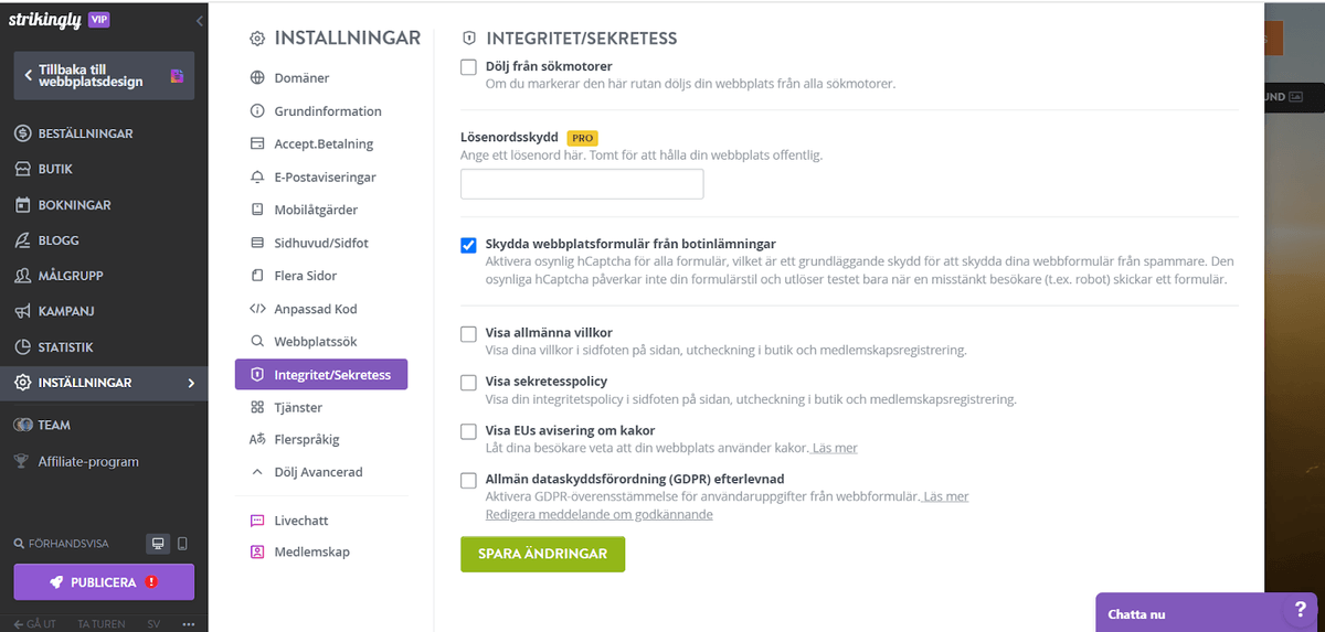 Att använda Strikingly för att följa integritetsföreskrifter Att använda Strikingly för att följa integritetsföreskrifter