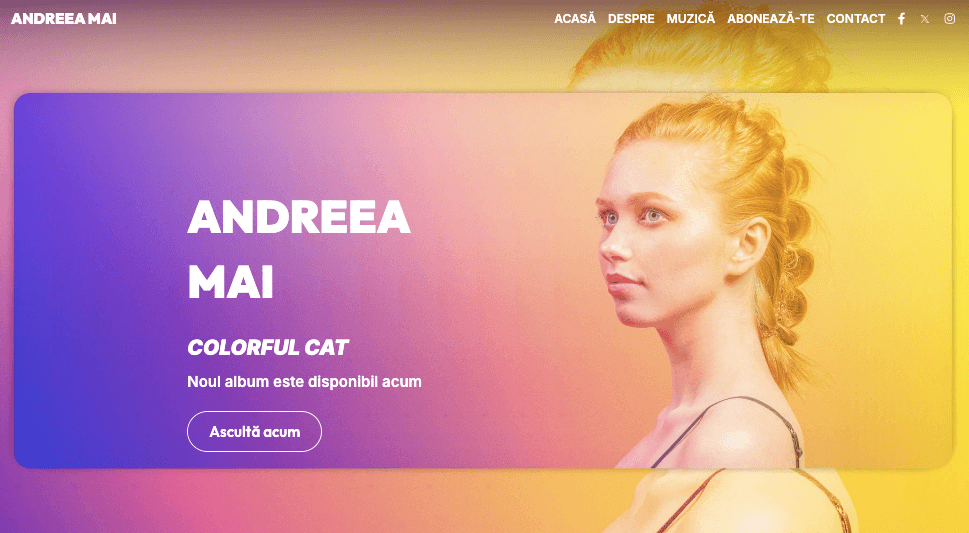 Șablonul Andrea May de la Strikingly Șablonul Andrea May de la Strikingly