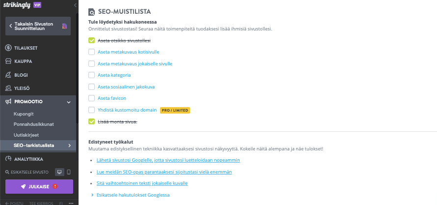 Kuinka myydä musiikkia verkossa Strikinglyn avulla - Käytä Strikinglyn sisäänrakennettuja SEO-työkaluja Kuinka myydä musiikkia verkossa Strikinglyn avulla - Käytä Strikinglyn sisäänrakennettuja SEO-työkaluja
