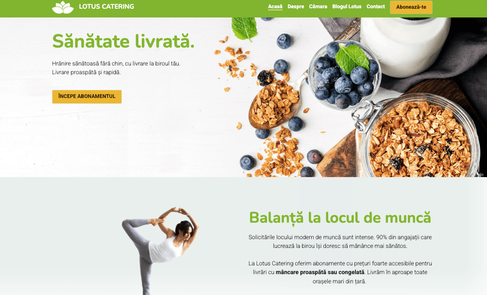 Șablonul Lotus Catering de la Strikingly Șablonul Lotus Catering de la Strikingly