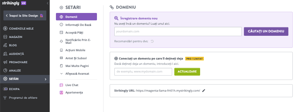 Alegeți un nume de domeniu cu Strikingly - Accesați pagina de înregistrare a domeniului - Setări Alegeți un nume de domeniu cu Strikingly - Accesați pagina de înregistrare a domeniului - Setări