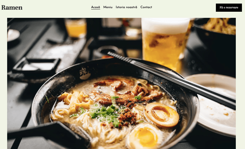 Șablonul Ramen de la Strikingly Șablonul Ramen de la Strikingly