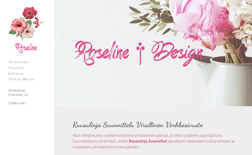 Roseline-malli Strikinglyltä Roseline-malli Strikinglyltä