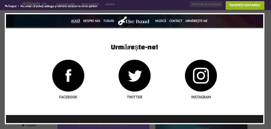 Strikingly pentru o prezență sporită pe rețelele sociale - integrarea rețelelor sociale Strikingly pentru o prezență sporită pe rețelele sociale - integrarea rețelelor sociale