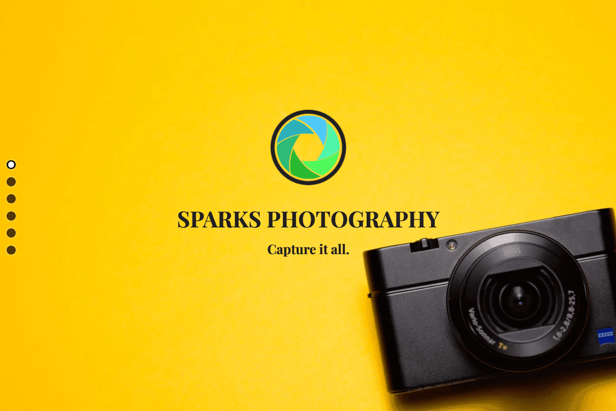 Sparks Photography Template from Strikingly Sparks Photography Template from Strikingly