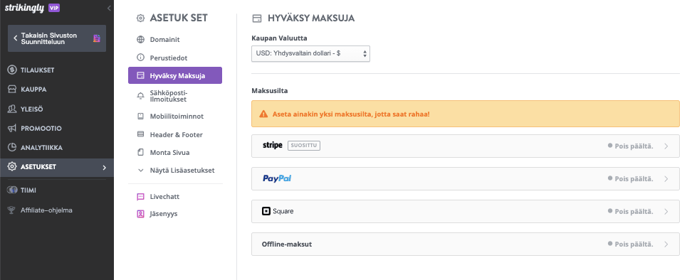 Kuinka aloittaa pienyritys Strikinglyn avulla - Ota käyttöön verkkomaksut Kuinka aloittaa pienyritys Strikinglyn avulla - Ota käyttöön verkkomaksut