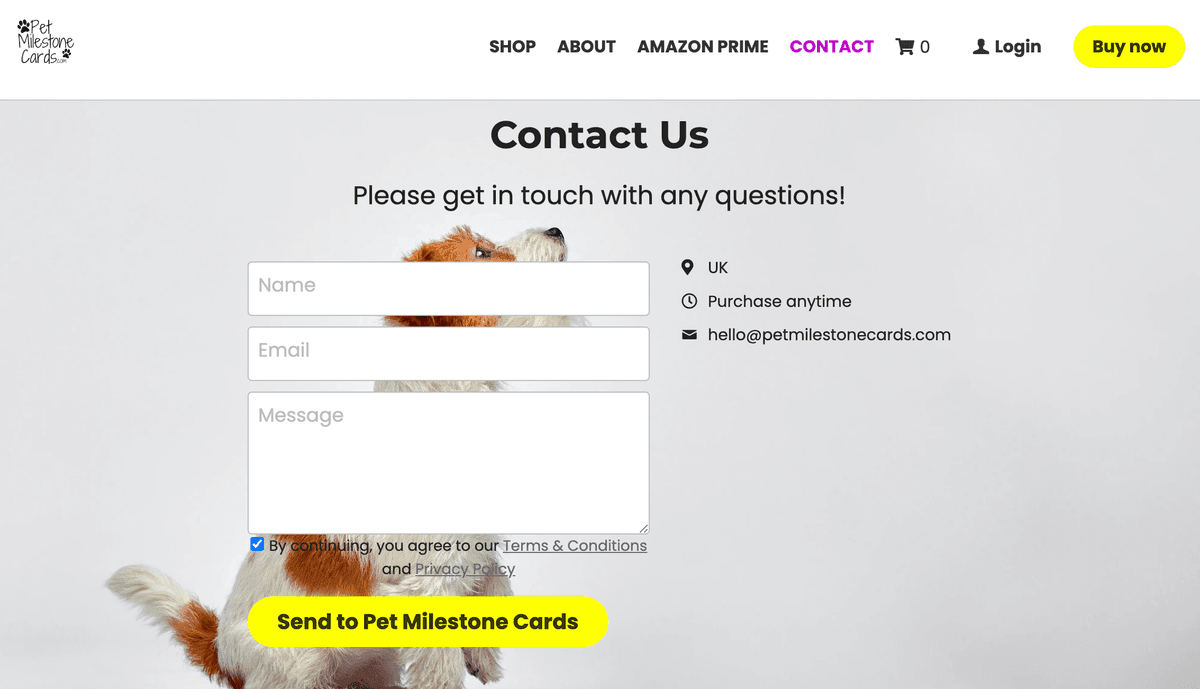 Imagine de pe site-ul unui utilizator Strikingly - Carduri de momente importante pentru animale de companie Imagine de pe site-ul unui utilizator Strikingly - Carduri de momente importante pentru animale de companie