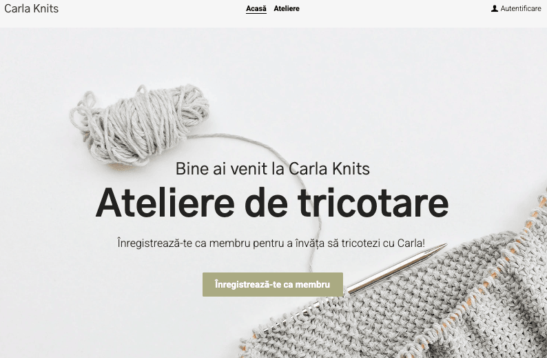 Șablonul de brand Carla Knits de la Strikingly Șablonul de brand Carla Knits de la Strikingly