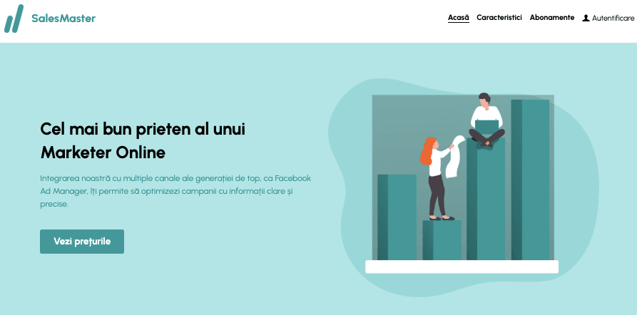 Template-ul SalesMaster de la Strikingly Template-ul SalesMaster de la Strikingly