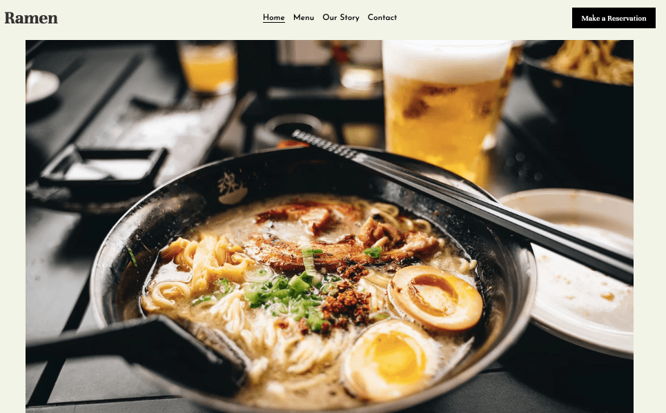 Szablon Ramen od Strikingly Szablon Ramen od Strikingly