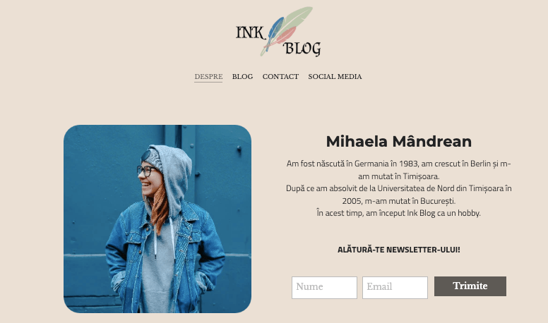 Cerneală Blog șablon de brand de la Strikingly Cerneală Blog șablon de brand de la Strikingly