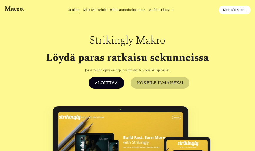 Makromalli Strikinglyltä Makromalli Strikinglyltä