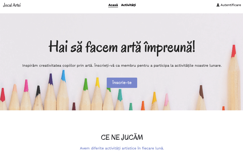 Șablonul Art Player de la Strikingly Șablonul Art Player de la Strikingly