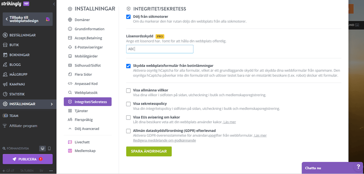 Att använda Strikingly för att följa integritetsföreskrifter Att använda Strikingly för att följa integritetsföreskrifter
