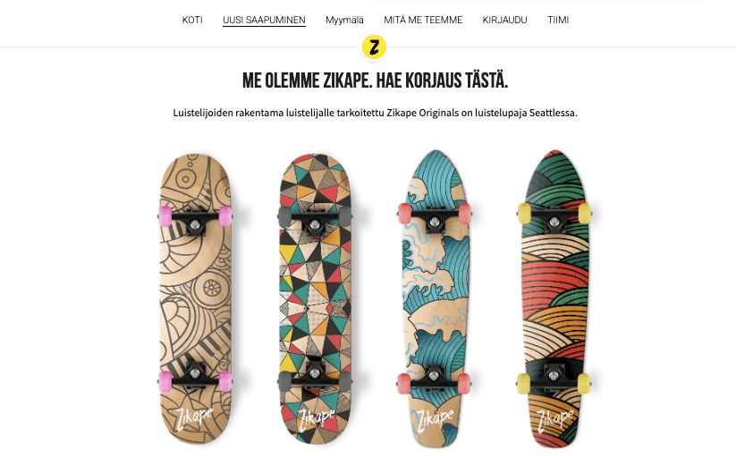 Zikape-verkkokauppamalli Strikinglyllä Zikape-verkkokauppamalli Strikinglyllä